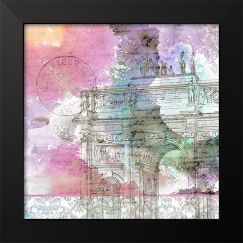 Watercolor Travel 4 Black Modern Wood Framed Art Print by Kimberly, Allen