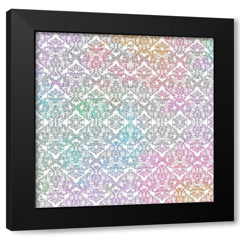 Watercolor Travel Pattern Black Modern Wood Framed Art Print with Double Matting by Kimberly, Allen