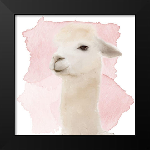 Watercolor Llama Black Modern Wood Framed Art Print by Kimberly, Allen