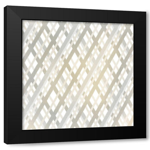 Taupe Crosshatched 1 Black Modern Wood Framed Art Print with Double Matting by Kimberly, Allen