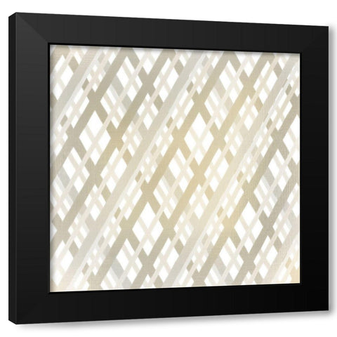 Taupe Crosshatched 2 Black Modern Wood Framed Art Print with Double Matting by Kimberly, Allen