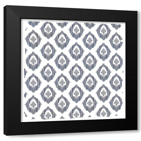 In Blue Squared 1 Black Modern Wood Framed Art Print with Double Matting by Kimberly, Allen