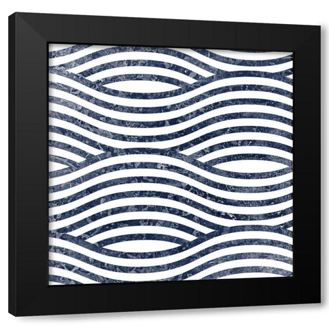 Navy Squared 1 Black Modern Wood Framed Art Print by Kimberly, Allen