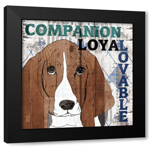 Companion 1 Black Modern Wood Framed Art Print by Kimberly, Allen