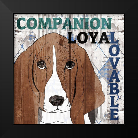 Companion 1 Black Modern Wood Framed Art Print by Kimberly, Allen