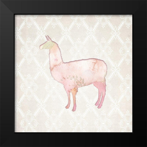 Llama Love 2 Black Modern Wood Framed Art Print by Kimberly, Allen