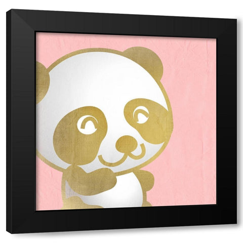 Pink Panda 1 Black Modern Wood Framed Art Print by Kimberly, Allen