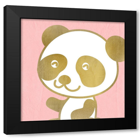 Pink Panda 2 Black Modern Wood Framed Art Print with Double Matting by Kimberly, Allen
