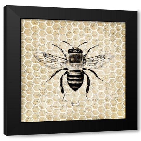 Honeycomb No 40 Black Modern Wood Framed Art Print with Double Matting by Kimberly, Allen