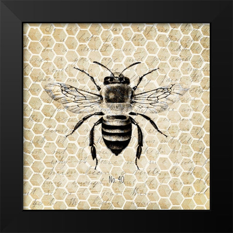 Honeycomb No 40 Black Modern Wood Framed Art Print by Kimberly, Allen