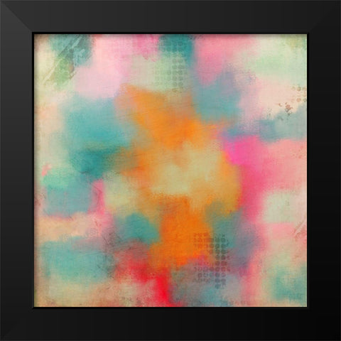 Orange Burst Black Modern Wood Framed Art Print by Kimberly, Allen