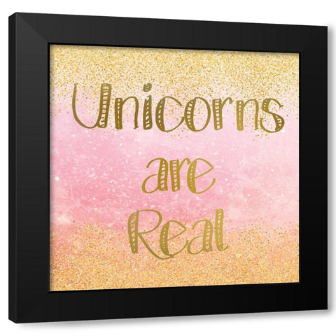 Unicorns are Real 2 Black Modern Wood Framed Art Print with Double Matting by Kimberly, Allen