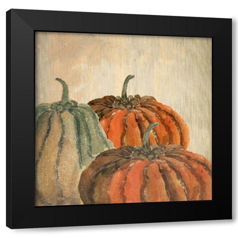 Fall Pumpkins Black Modern Wood Framed Art Print with Double Matting by Kimberly, Allen