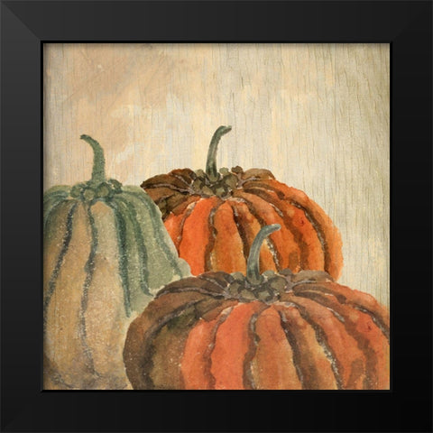Fall Pumpkins Black Modern Wood Framed Art Print by Kimberly, Allen