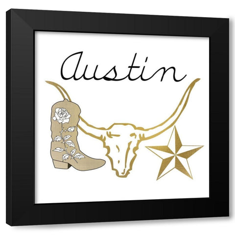 Austin Black Modern Wood Framed Art Print with Double Matting by Kimberly, Allen