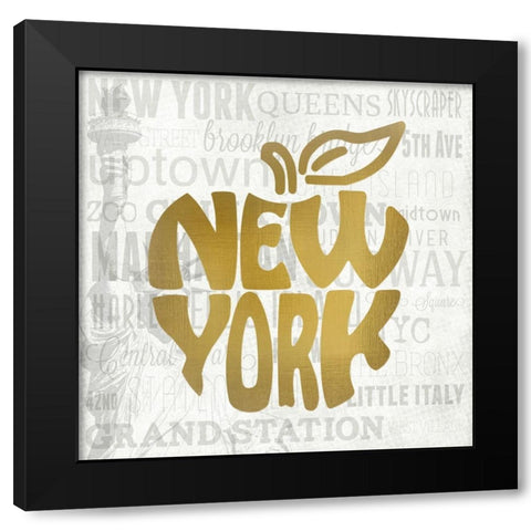 New York Black Modern Wood Framed Art Print with Double Matting by Kimberly, Allen