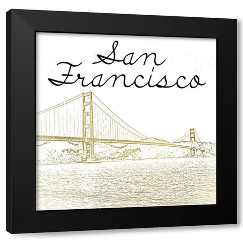 San Francisco Black Modern Wood Framed Art Print with Double Matting by Kimberly, Allen