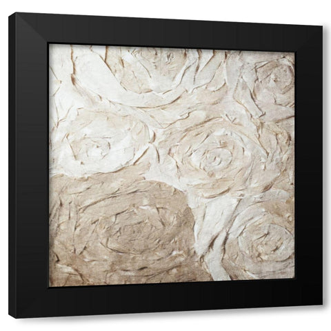 Paper Roses Black Modern Wood Framed Art Print by Kimberly, Allen