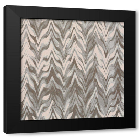 Pattern B Black Modern Wood Framed Art Print with Double Matting by Kimberly, Allen