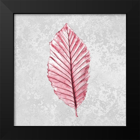 Pink Leaf 1 Black Modern Wood Framed Art Print by Kimberly, Allen