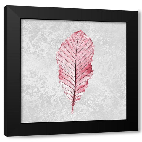Pink Leaf 2 Black Modern Wood Framed Art Print by Kimberly, Allen