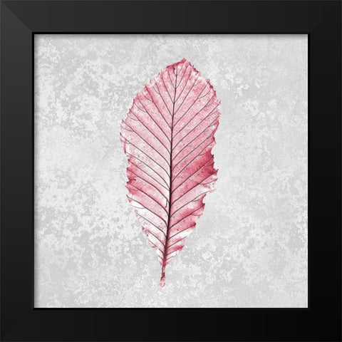 Pink Leaf 2 Black Modern Wood Framed Art Print by Kimberly, Allen