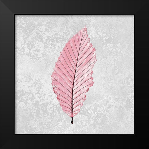 Pink Leaf 3 Black Modern Wood Framed Art Print by Kimberly, Allen
