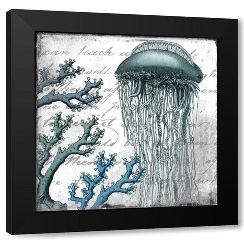 Under the Sea 1 Black Modern Wood Framed Art Print by Kimberly, Allen