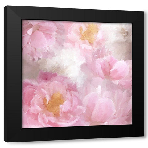 Painted Peonies Black Modern Wood Framed Art Print with Double Matting by Kimberly, Allen