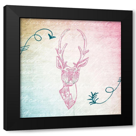 Boho B Black Modern Wood Framed Art Print with Double Matting by Kimberly, Allen