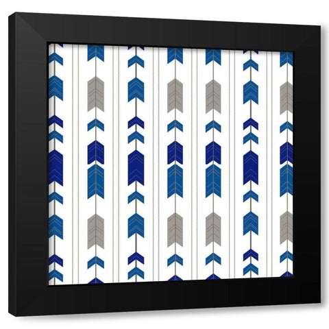 Indigo Dreamer Pattern Black Modern Wood Framed Art Print by Kimberly, Allen
