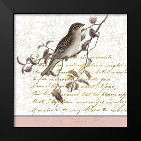 Serenity Birds 1 Black Modern Wood Framed Art Print by Kimberly, Allen