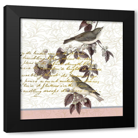 Serenity Birds 2 Black Modern Wood Framed Art Print with Double Matting by Kimberly, Allen