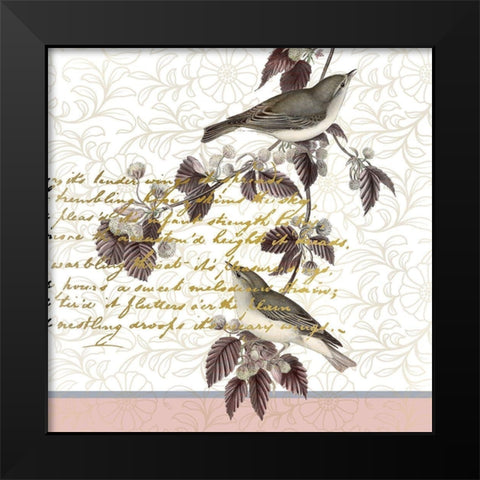 Serenity Birds 2 Black Modern Wood Framed Art Print by Kimberly, Allen
