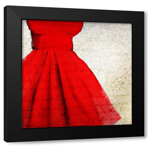 Little Red Dress Black Modern Wood Framed Art Print by Kimberly, Allen