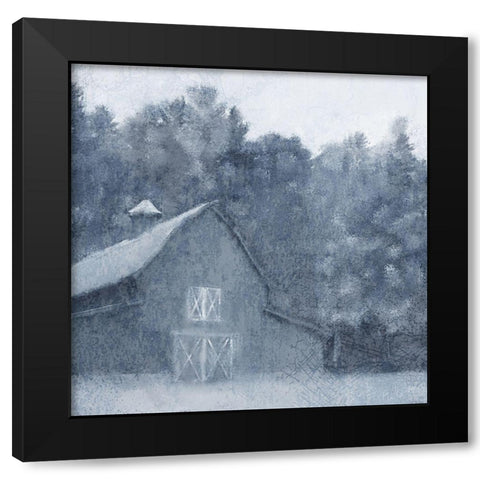 Country Barn Black Modern Wood Framed Art Print with Double Matting by Kimberly, Allen