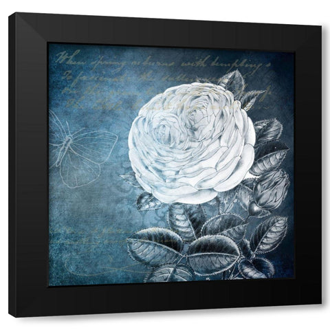 White Bloom 2 Black Modern Wood Framed Art Print by Kimberly, Allen