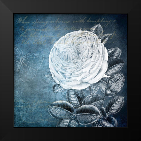 White Bloom 2 Black Modern Wood Framed Art Print by Kimberly, Allen