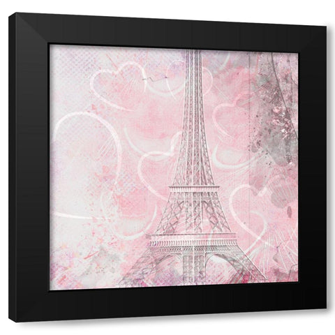 Pink Day in Paris Black Modern Wood Framed Art Print with Double Matting by Kimberly, Allen