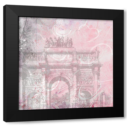 Pink Day in Paris 2 Black Modern Wood Framed Art Print with Double Matting by Kimberly, Allen