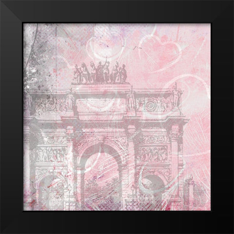 Pink Day in Paris 2 Black Modern Wood Framed Art Print by Kimberly, Allen