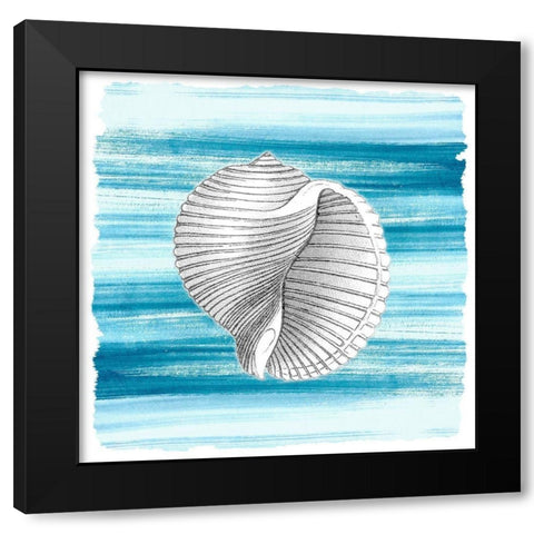 Coastal Brushstroke 1 Black Modern Wood Framed Art Print with Double Matting by Kimberly, Allen