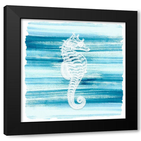 Coastal Brushstroke 3 Black Modern Wood Framed Art Print with Double Matting by Kimberly, Allen