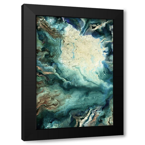 Neo Teal 1 Black Modern Wood Framed Art Print with Double Matting by Allen, Kimberly