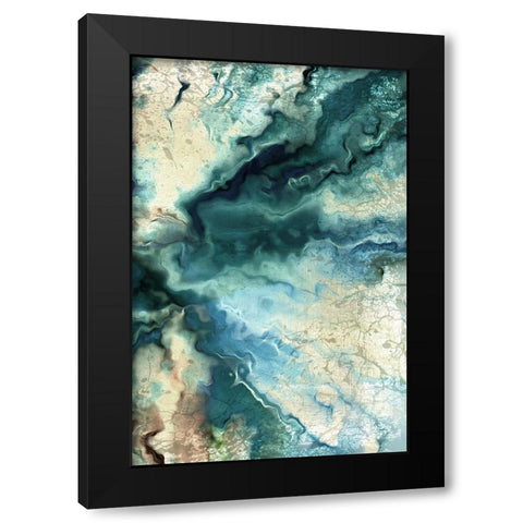 Neo Teal 2 Black Modern Wood Framed Art Print with Double Matting by Allen, Kimberly