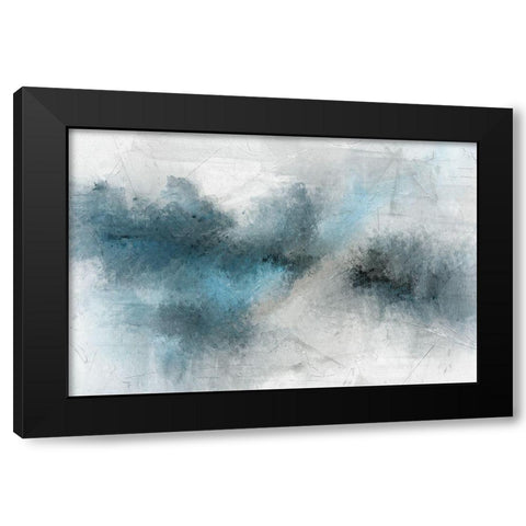 New Modern Blue Black Modern Wood Framed Art Print by Kimberly, Allen