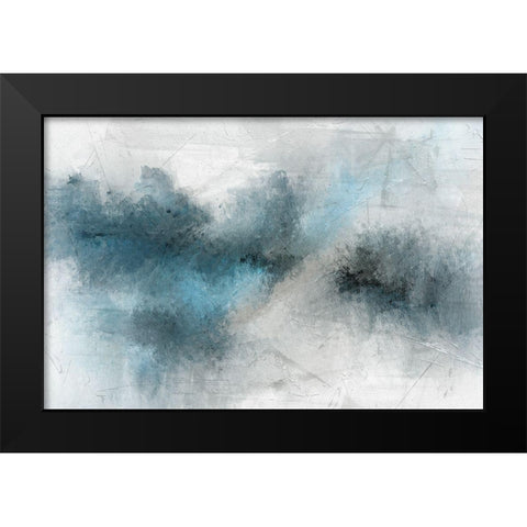 New Modern Blue Black Modern Wood Framed Art Print by Kimberly, Allen