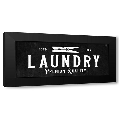 Laundry Sign Black Modern Wood Framed Art Print with Double Matting by Koetsier, Albert