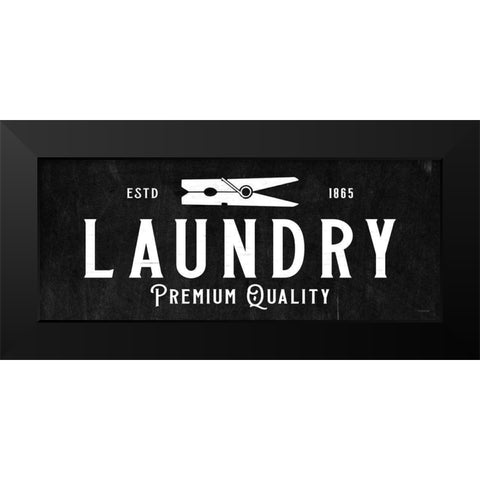 Laundry Sign Black Modern Wood Framed Art Print by Koetsier, Albert