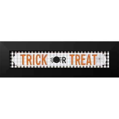 Trick Treat Plaid Black Modern Wood Framed Art Print by Louise, Gigi